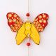 Handmade Wooden Butterfly Wall Hanging for Home Decor - Red-Yellow, Blue-Yellow